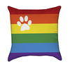 Colorful Rainbow with Pet Paw Throw Pillow