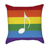 Colorful Rainbow with Music Note Throw Pillow