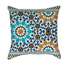 Bonab Arabic Blue Mosaic Throw Pillow