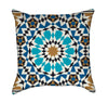 Bonab Arabic Blue Mosaic Mandala Throw Pillow