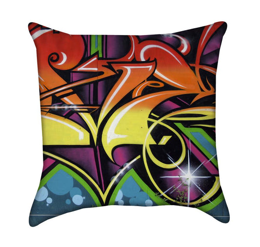 Colorful Graffiti Street Art Throw Pillow